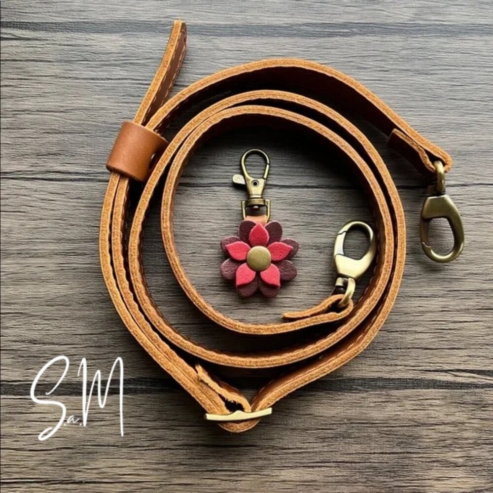 Portland Leather Goods Honey Crossbody Strap with Charm!